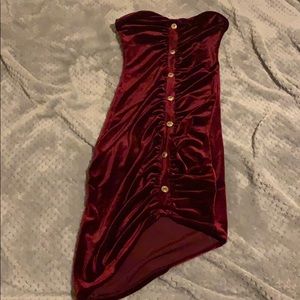 Burgundy mini dress